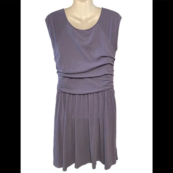 Garnet Hill Blue Ruffle Front Dress - Picture 4 of 8